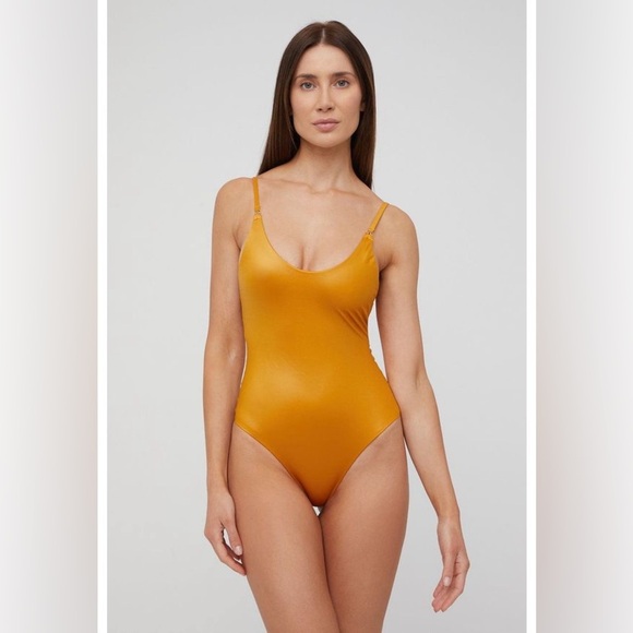 New GUESS Elegant Yellow One-Piece Swimsuit